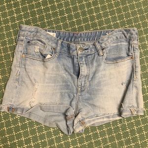 Gap light distressed jean shorts